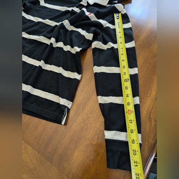 Polo Ralph Lauren Striped Rugby shirt Size women's M? black/white hooded - Picture 4 of 14